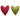 Handmade Green and Red Velvet Hanging Heart Decorations