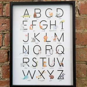 Baby Alphabet A-Z Animal Print Frame