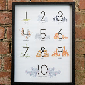 Baby Number 1-10 Animal Print Frame