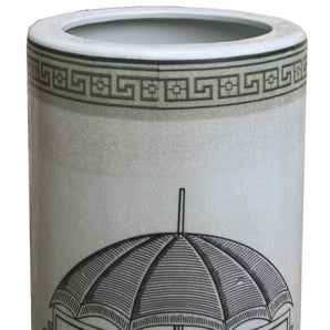 Ceramic Umbrella Stand, Monochrome Umbrella Print