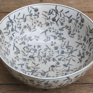 Blue And White Ditsy Print Bowl