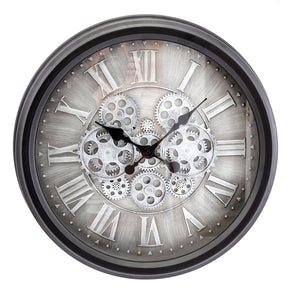 Moving Gear Clock with Roman Numerals