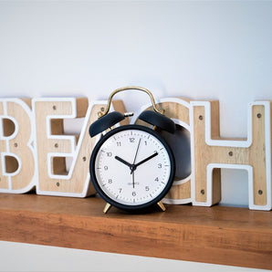 Black & Gold Metal Alarm Clock