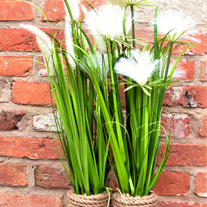 Set of 2 Artificial Standing Grass in Roped Pot