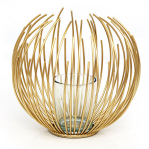 Gold Wire Candle Holder 16cm