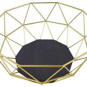 Golden Geometric Style Wire Bowl