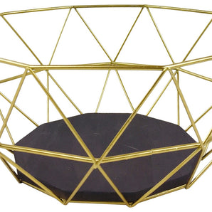 Golden Geometric Style Wire Bowl