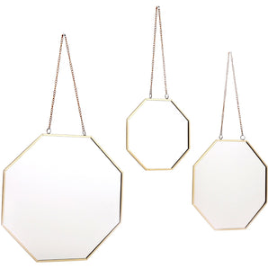 Set of 3 Hanging Geometric Mirrors