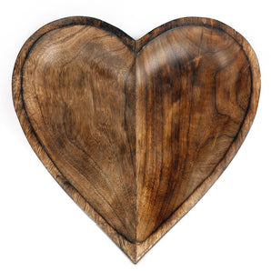 Wooden Heart Bowl, 30cm