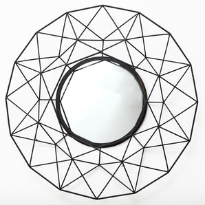 Geometric Mirror in Black 64cm