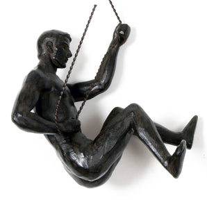 Abseiling Man Looking Down Ornament Black