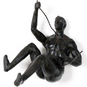 Abseiling Man Looking Up Ornament Black