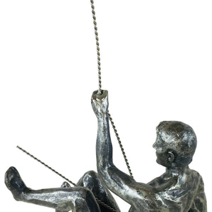 Silver Abseiling Man Looking Up 73cm