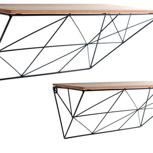 Set of 2 Black Geometric Shelves