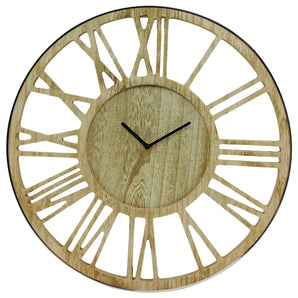 Wooden Silver Clock 40cm