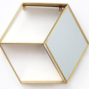 Hexagon Golden Mirror Unit