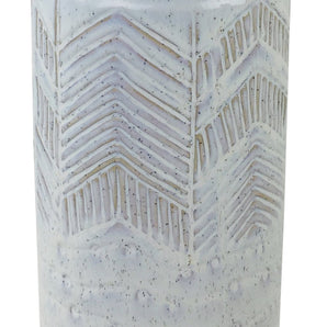 White Herringbone Textured Stoneware Vase 44cm