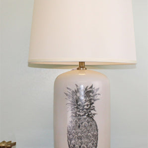 Black & White Ceramic Lamp with Pineapple Design 69cm