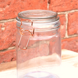 Storage Jar, Glass with Copper Wire Fastening