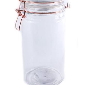 Storage Jar, Glass with Copper Wire Fastening