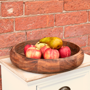 Shallow Wooden Bowl 34cm