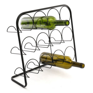 Black Metal Wire 12 Wine Bottle Holder