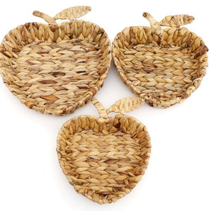 Rattan Apple Shape Basket Trays