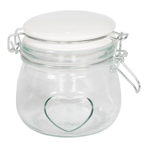 Glass Storage Jar With Heart - Small