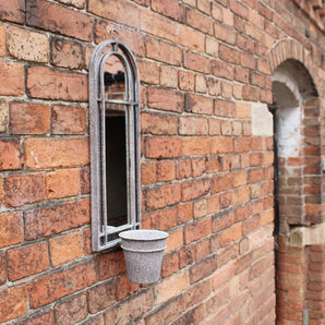 Metal Wall Mirror with Planter