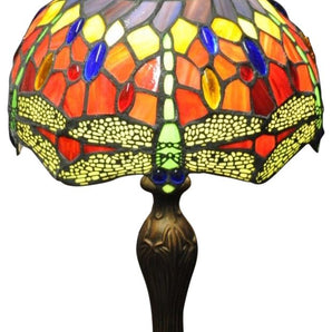 Red Dragonfly Tiffany Lamp 10"