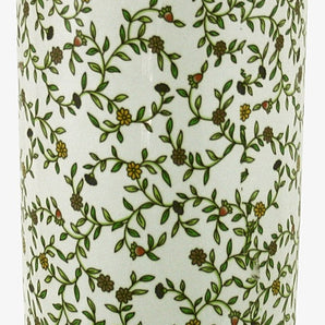 Umbrella Stand, Vintage Green & White Floral Design