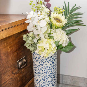 Jane Blue & White Floral Umbrella Stand