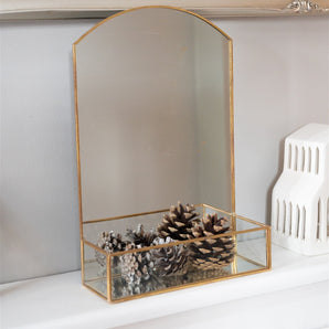 Gold Metal Table Mirror