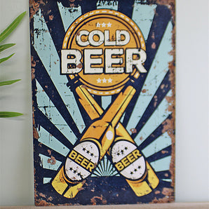 Vintage Metal Sign - Cold Beer