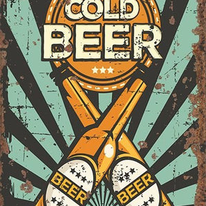 Vintage Metal Sign - Cold Beer