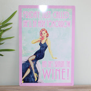 Vintage Metal Sign - Pin Up Girl