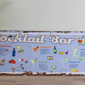 Vintage Metal Sign - Cocktail Bar