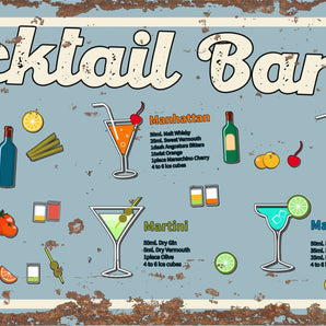 Vintage Metal Sign - Cocktail Bar