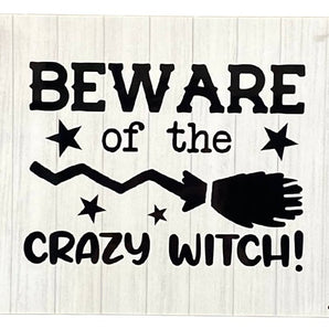 Metal Sign Plaque - Beware of The Crazy Witch