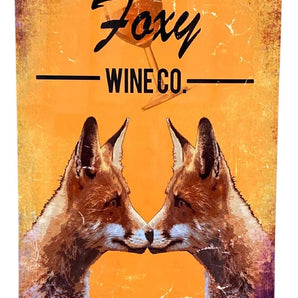 Metal Advertising Wall Sign - Foxy Wine Co Brewery