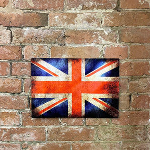 Vintage Metal Travel Wall Sign - British Union Jack Flag