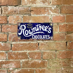 Metal Advertising Wall Sign - Rowntrees Chocolate Blue