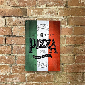 Metal Wall Sign - Pizza Italy