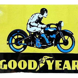 Metal Advertising Wall Sign - Good Year Tyre Motorbike