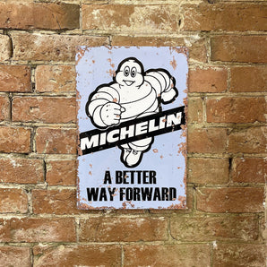 Metal Vintage Wall Sign - Michelin A Better Way Forward Tyres