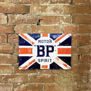 Metal Advertising Wall Sign - Motor BP Spirit