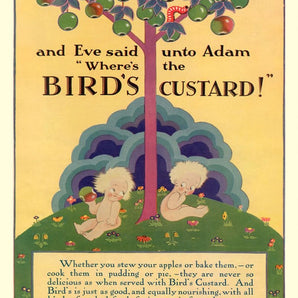 Vintage Metal Sign - Retro Advertising - Birds Custard, Adam & Eve