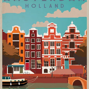 Vintage Metal Sign - Retro Advertising - Amsterdam Travel