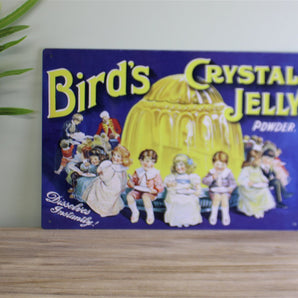 Vintage Metal Sign - Retro Advertising - Birds Crystal Jelly Powder