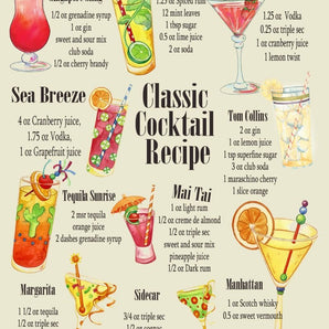 Vintage Metal Sign - Classic Cocktail Recipes